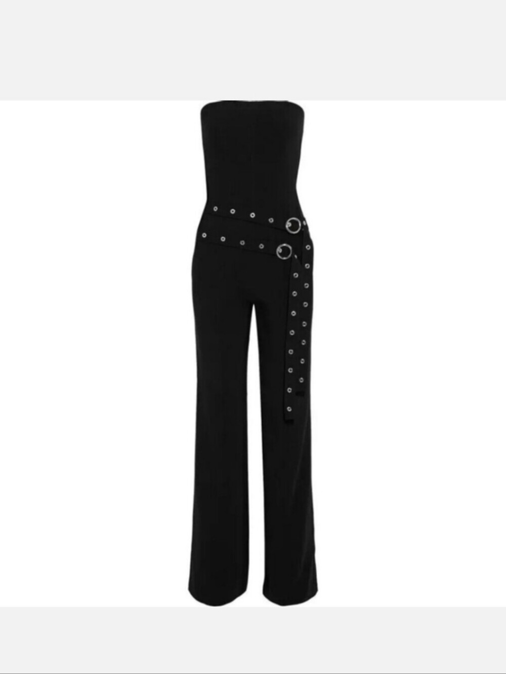 cinq a sept Black Wide-Leg Jumpsuit with Grommet Belt